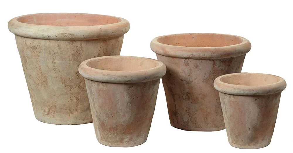 Bloempot Aged Planter - D36 X H32cm - Oranje 2 Bloempot Aged Planter - D36 X H32cm - Oranje - Afbeelding 2