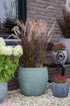 Bloempot Arizona Bullet Cypress Wash - D44 X H39cm - Groen -Warentuin arizona bullet cypress wash d44h39 bloempot 7 9