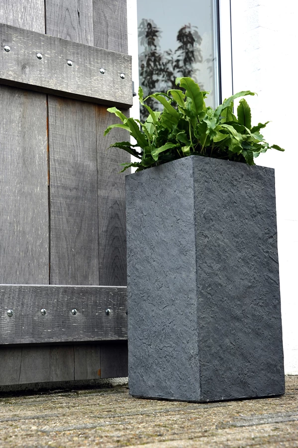 Plantenbak Arizona Cubihi - L22 X B22 X H50cm - Donkergrijs 2 Plantenbak Arizona Cubihi - L22 X B22 X H50cm - Donkergrijs - Afbeelding 2