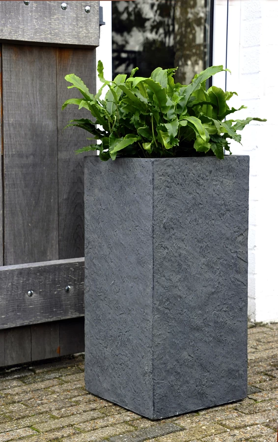 Plantenbak Arizona Cubihi - L22 X B22 X H50cm - Donkergrijs 3 Plantenbak Arizona Cubihi - L22 X B22 X H50cm - Donkergrijs - Afbeelding 3