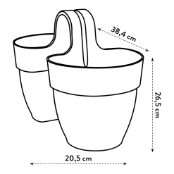 Elho Balkonbak Vibia Campana Twin 21cm - Antraciet -Warentuin balkonbak vibia campana twin 21cm antraciet balkonbak antraciet 6 1