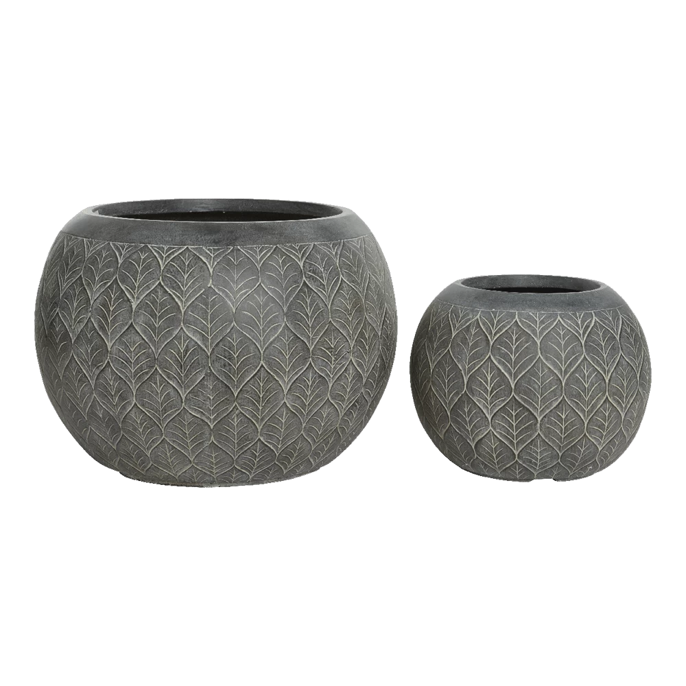 Bloempot Ella - D55 X H38cm - Grijs 2 Bloempot Ella - D55 X H38cm - Grijs - Afbeelding 2