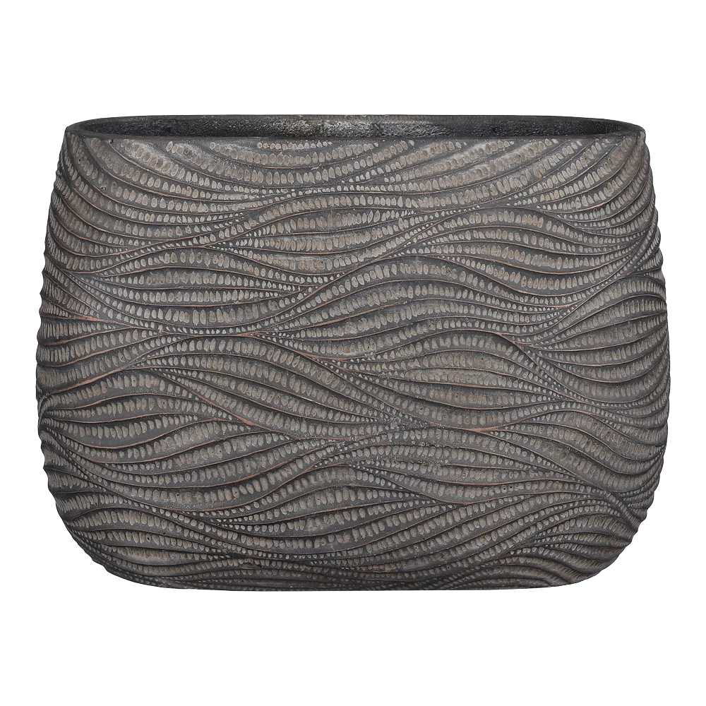 Bloempot Hendrick Ovaal - L42 X B20 X H30cm - Bruin