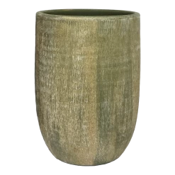 Bloempot Miami Hoog - D26 X H40cm - Groen Cement