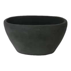 Bloempot Shanon Ovaal - L28 X B18 X H14cm - Mat Zwart
