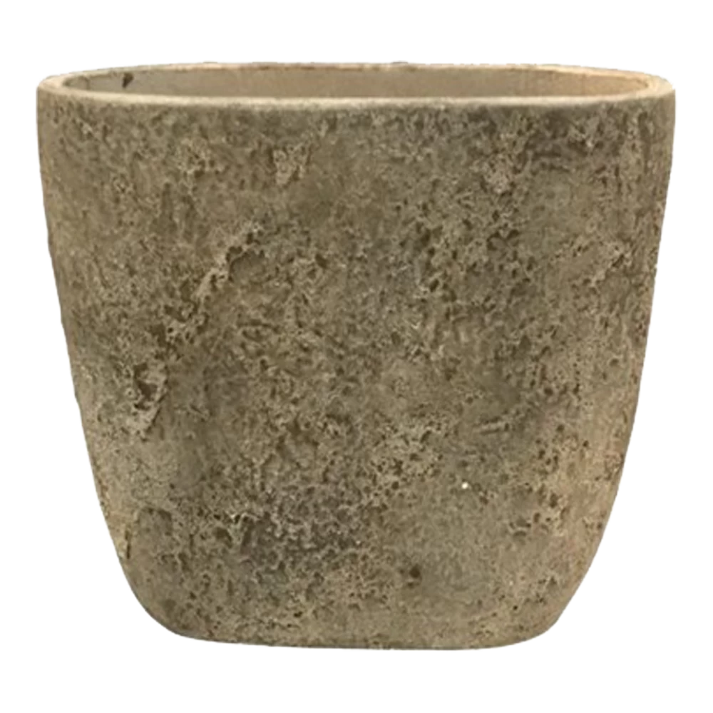 Bloempot Shanon Ovaal - L38 X B16 X H38cm - Earth Groen