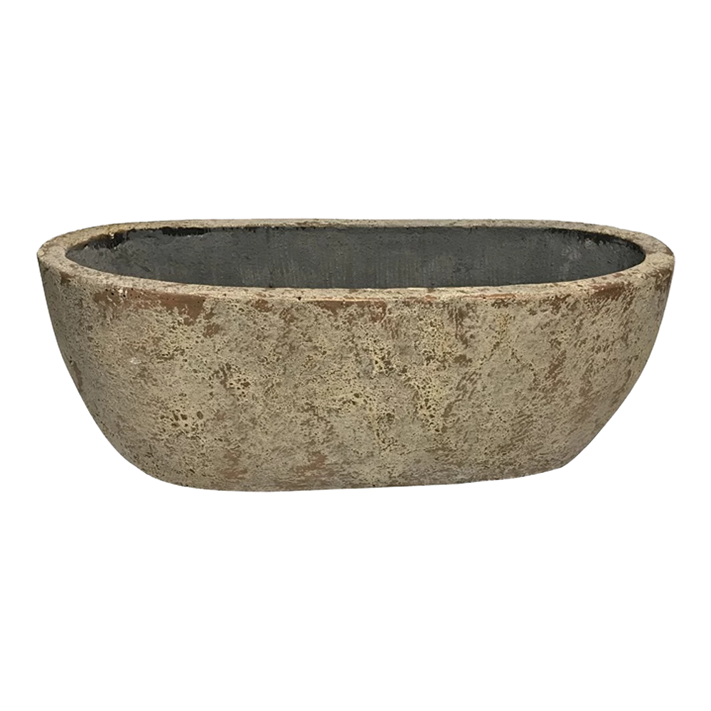 Bloempot Shanon Ovaal - L45 X B18 X H16cm - Cream