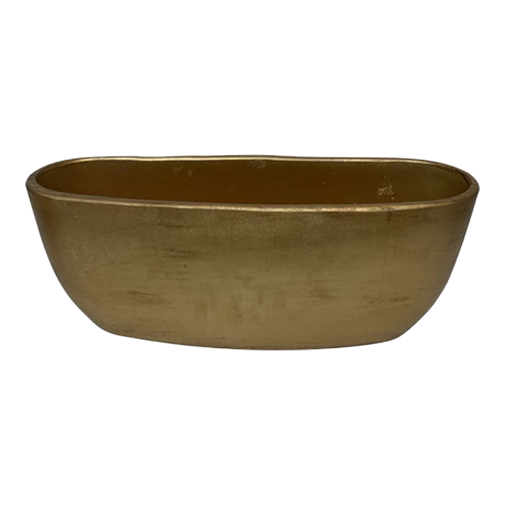 Bloempot Shanon Ovaal - L45 X B18 X H16cm - Mat Goud