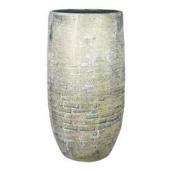 Bloempot Steef Hoog - D29 X H60cm - Creme Groen