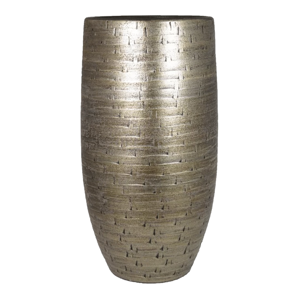 Bloempot Steef Hoog - D26 X H50cm - Industrieel Goud