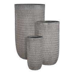 Bloempot Tallinn - D34 X H63,5cm - Zwart-grijs