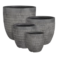 Bloempot Tallinn - D44,5 X H44cm - Zwart-grijs