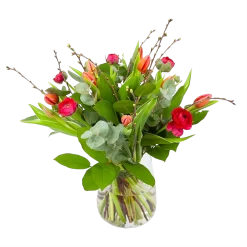 Boeket Vrolijk Roze Groot