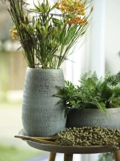 Bloempot Ryan Ovaal - L35 X B12 X H12cm - Shiny Blue -Warentuin boot ryan shiny blue keramiek d35x12 h12 boot 7 14