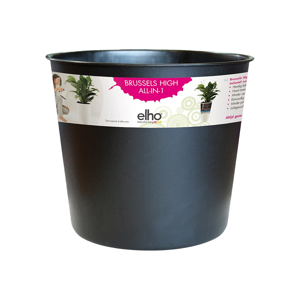 Plantencontainer Elho Brussels Diamond Hoog 32cm - Living Black 1 Plantencontainer Elho Brussels Diamond Hoog 32cm - Living Black