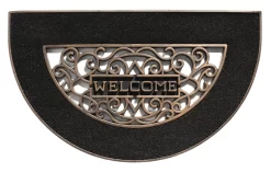 HAMAT Buitenmat Mathara Halfrond - 70x45cm - Naturel/Zwart - Deurmat