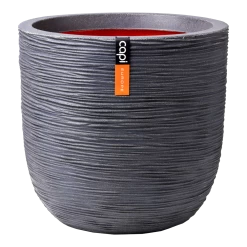 Capi Bloempot Bol Nature Rib NL - D55 X H53cm - Donkergrijs