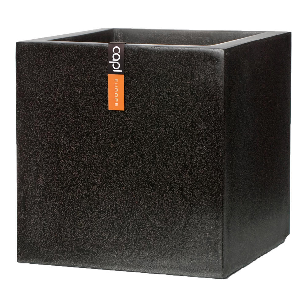 Capi Plantenbak Vierkant Lux Terrazo - L40 X B40 X H40cm - Zwart