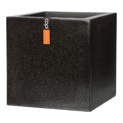 Capi Plantenbak Vierkant Lux Terrazo - L60 X B60 X H60cm - Zwart