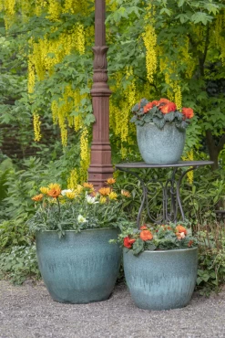 Bloempot Glazed Egg - D38 X H32cm - Groen -Warentuin glazed egg pot moss green d38h32 bloempot groen 7 6