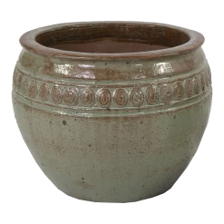 Bloempot Glazed Off Rim Bowl - D41 X H34cm - Groen