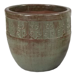 Bloempot Glazed Off Egg - D28 X H28cm - Groen