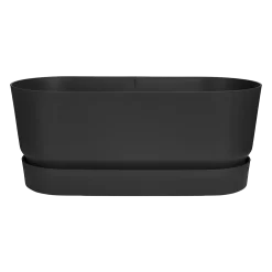 Bloembak Elho Greenville Terrace 60cm - Met Wielen - Living Black