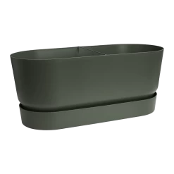 Bloembak Elho Greenville Terrace 80cm - Met Wielen - Bladgroen -Warentuin greenville terrace trough 80cm wheels plantenbak bladgroen 3 10