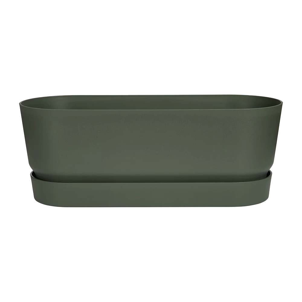 Bloembak Elho Greenville Terrace Long 50cm - Met Wielen - Bladgroen 1 Bloembak Elho Greenville Terrace Long 50cm - Met Wielen - Bladgroen