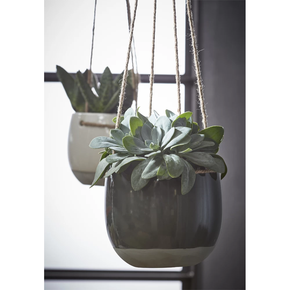 Hangpot Resa - D16,5 X H13,5cm - Donkergrijs 3 Hangpot Resa - D16,5 X H13,5cm - Donkergrijs - Afbeelding 3