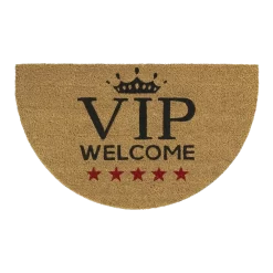 HAMAT Kokosmat Ruco VIP Welcome Halfrond - 75x45cm - Naturel - Deurmat