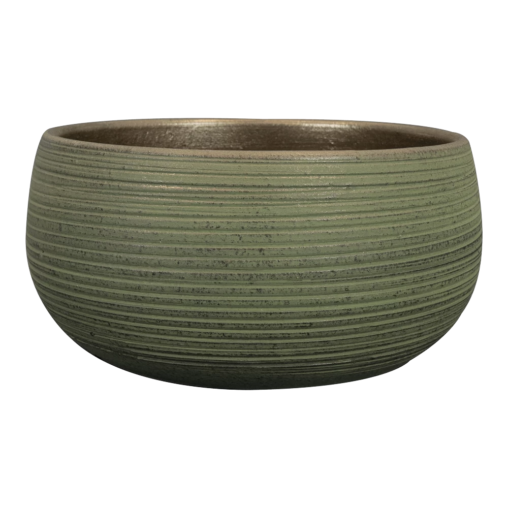 Plantenschaal Lydia - D28 X H13cm - Shiny Green 1 Plantenschaal Lydia - D28 X H13cm - Shiny Green