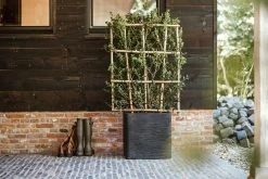 Capi Plantenbak Vierkant Nature Rib NL - L50 X B50 X H50cm - Zwart -Warentuin pot vierkant rib nl 50x50x50 zwart plantenbak 7 8