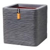 Capi Plantenbak Vierkant Nature Rib NL - L30 X B30 X H30cm - Donkergrijs