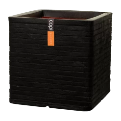 Capi Plantenbak Vierkant Nature Row NL - L40 X B40 X H40cm - Zwart