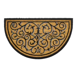 HAMAT Ruco Design Vloermat - Halfrond - 75x45cm - Zwart/Bruin - Deurmat