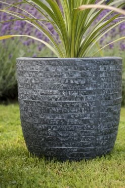 Bloempot Utah Egg - D25 X H25cm - Donkergrijs -Warentuin utah egg pot graphite d25h25 bloempot 7 8