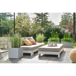 Elho Vivo Next Vierkant Wielen 40cm - Warm Grijs -Warentuin vivo matt vierkant wielen 40cm warm grijs 7 1