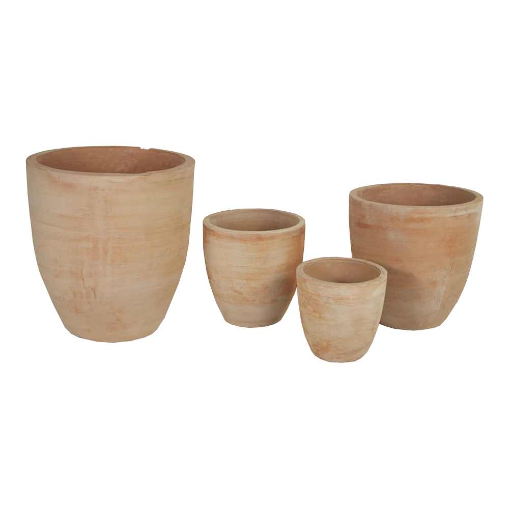 Bloempot Whitewash Greek Egg - D37 X H34cm - Oranje 2 Bloempot Whitewash Greek Egg - D37 X H34cm - Oranje - Afbeelding 2