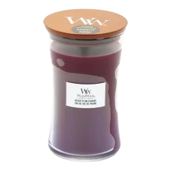 Woodwick Black Plum Cognac Large Candle - Geurkaars