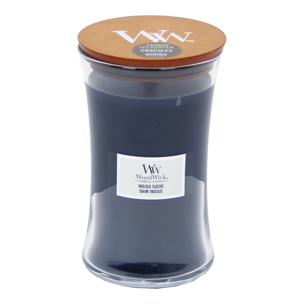 Woodwick Indigo Suede Large Candle 1 Woodwick Indigo Suede Large Candle
