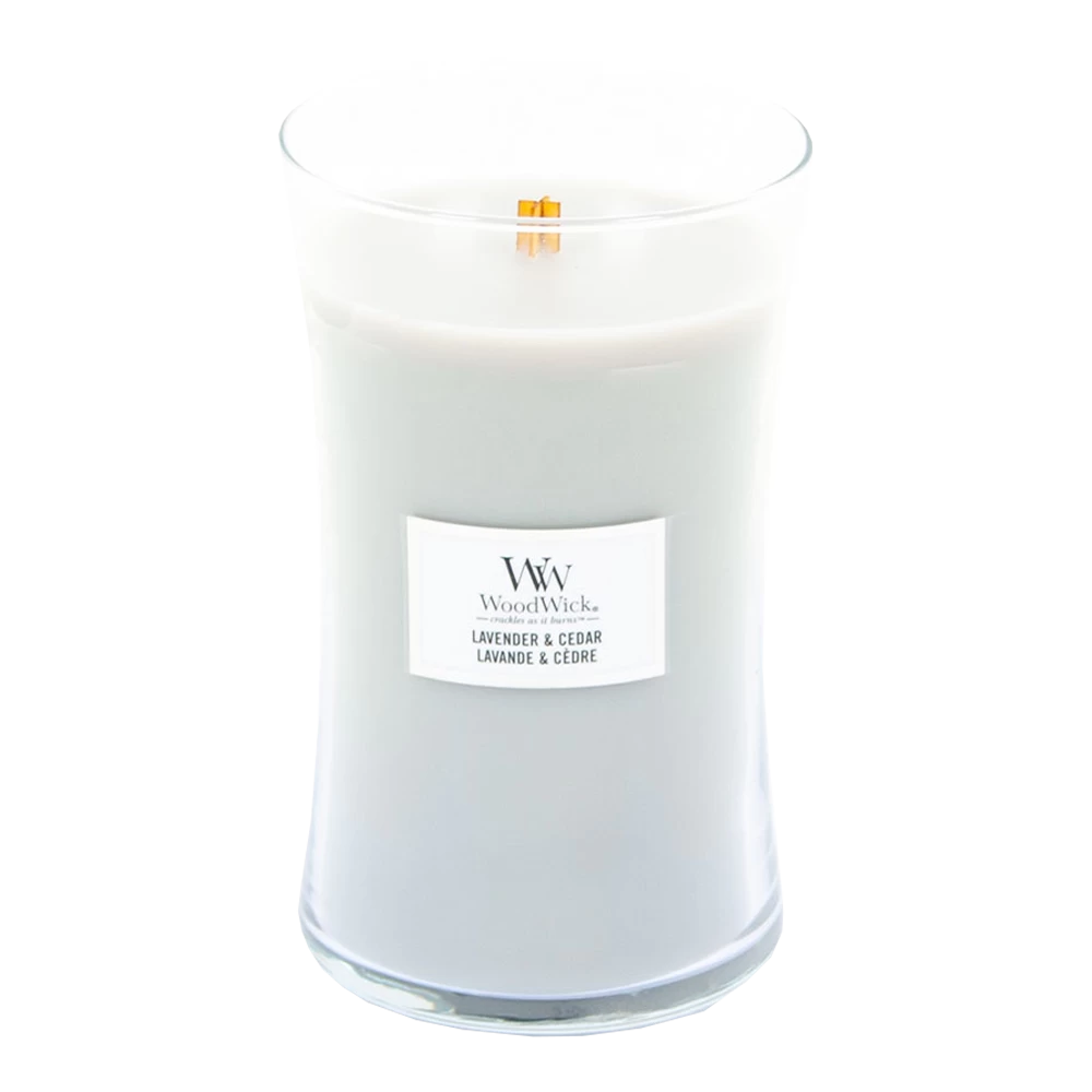 Woodwick Lavender & Cedar Large Candle - Geurkaars 2 Woodwick Lavender & Cedar Large Candle - Geurkaars - Afbeelding 2