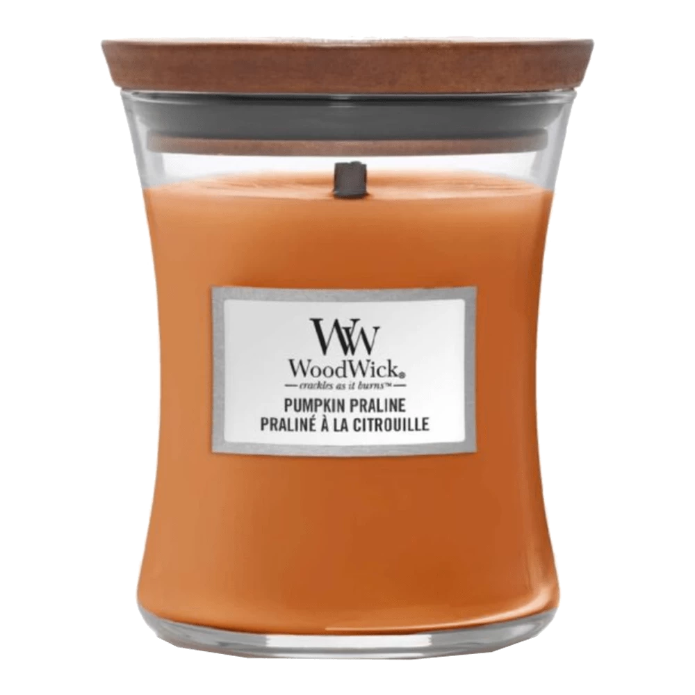 Woodwick Pumpkin Praline Medium Candle - Geurkaars 1 Woodwick Pumpkin Praline Medium Candle - Geurkaars