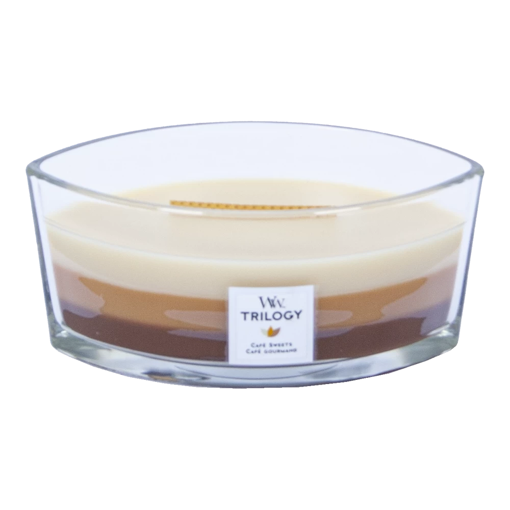 Woodwick Trilogy Cafu00e9 Sweets Ellipse Candle - Geurkaars 2 Woodwick Trilogy Cafu00e9 Sweets Ellipse Candle - Geurkaars - Afbeelding 2