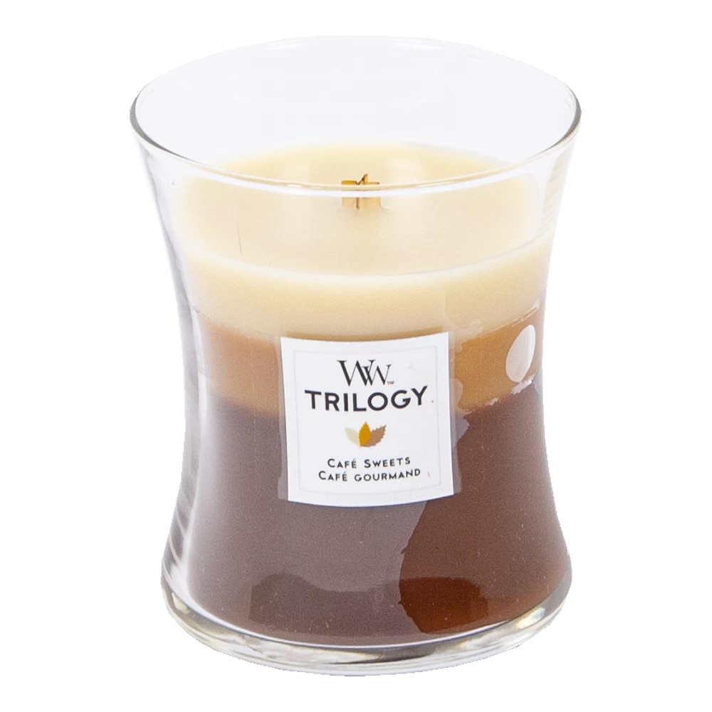 Woodwick Trilogy Cafu00e9 Sweets Medium Candle - Geurkaars 2 Woodwick Trilogy Cafu00e9 Sweets Medium Candle - Geurkaars - Afbeelding 2