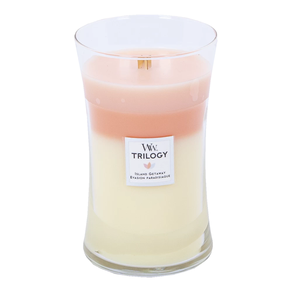 Woodwick Trilogy Island Getaway Large Candle - Geurkaars 2 Woodwick Trilogy Island Getaway Large Candle - Geurkaars - Afbeelding 2