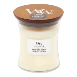 Woodwick White Tea & Jasmine Medium Candle - Geurkaars