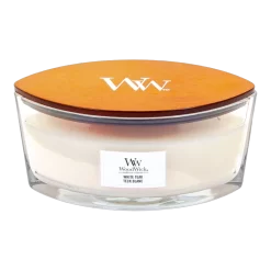 Woodwick White Teak Ellipse Candle - Geurkaars